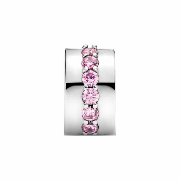 Pandora Charm Moments Rosafarbene funkelnde Linie Clip 791972PCZ