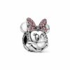 Pandora Charm Disney x Pandora Minnie Maus mit rosafarbener Pavé-Schleife Clip 797496CZS
