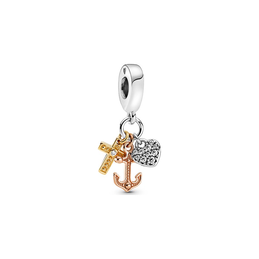 Pandora Charm Moments Dreifarbiger Kreuz